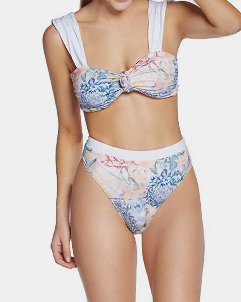 Front of a model wearing a size XL Claridad Hi Waist Bottom - Cheeky Fit In Multi in Multi by PHAX. | dia_product_style_image_id:350090